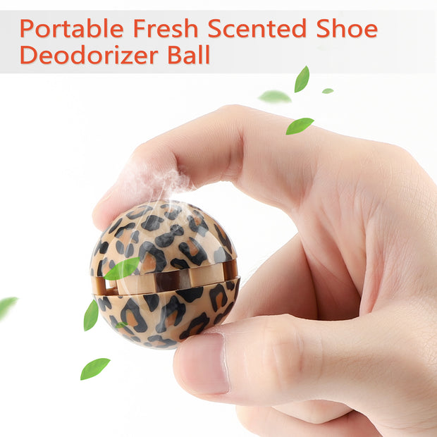 Knixmax Sneaker Deodorizer Balls Odor Eater for Shoes Gym Bag Locker Car Air Freshener Fresh Linen Leopard 6 Packs
