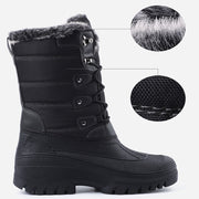 Knixmax Women's Snow Boots Black Waterproof Sole Fur Lined Winter Boots(Upgraded Version)