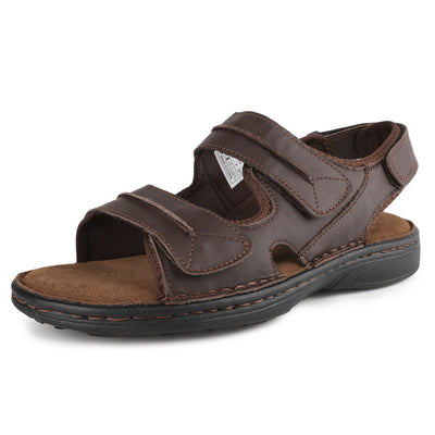 riemot Men's Sandals Leather Casual Open Toe Beach Sandal Summer Outdoor Walking Hiking Fisherman Sandals with Adjustable Strap