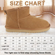 riemot Chelsea Ankle Boots for Women Genuine Suede Faux Fur Lining Winter Low Heel Mini Snow Boot Outdoor Non-Slip Thermal Shoes Cozy Slip On Elastic Booties Chestnut
