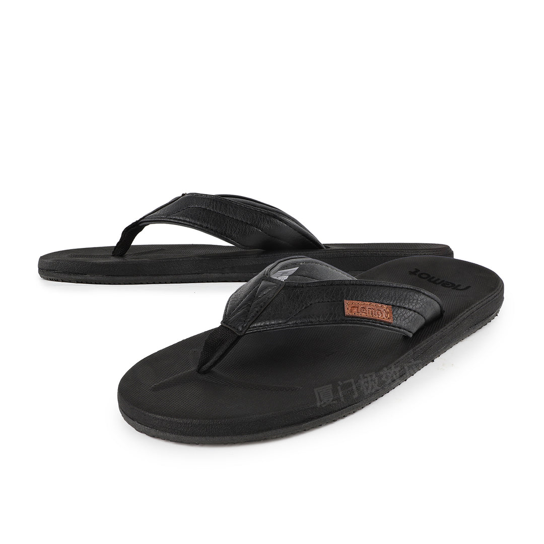Men\'s Black Polyurethane Flip Flops Comfortable Outdoor Thong Sandals Casual Amazon.com | RIKANR Men main image 3