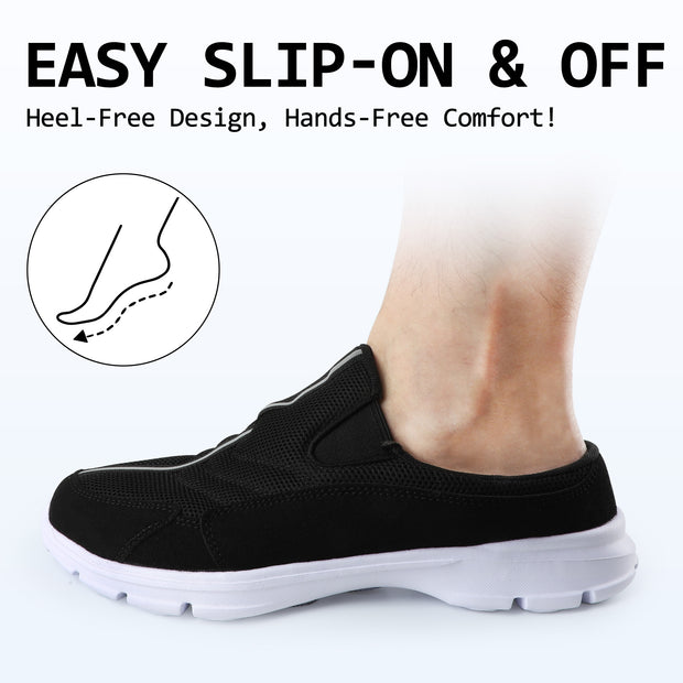 riemot Mules for Men Women Slip On Shoes Casual Open Back Loafers Indoor Outdoor House Slippers Comfort Closed Toe Clogs Lightweight Sneakers Non Slip Walking Shoe