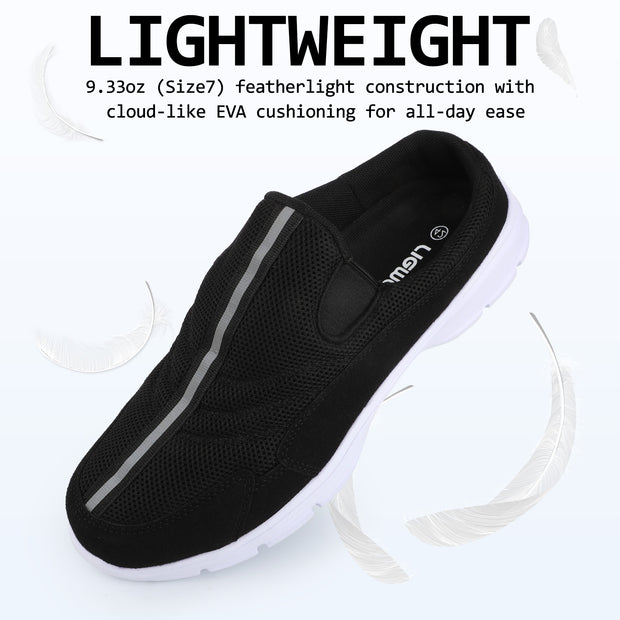 riemot Mules for Men Women Slip On Shoes Casual Open Back Loafers Indoor Outdoor House Slippers Comfort Closed Toe Clogs Lightweight Sneakers Non Slip Walking Shoe