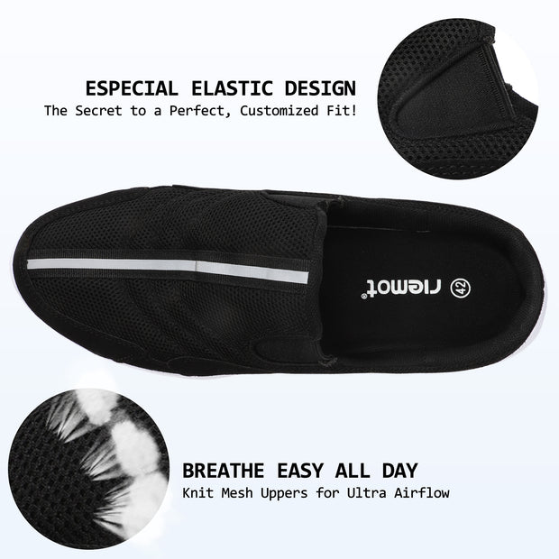 riemot Mules for Men Women Slip On Shoes Casual Open Back Loafers Indoor Outdoor House Slippers Comfort Closed Toe Clogs Lightweight Sneakers Non Slip Walking Shoe