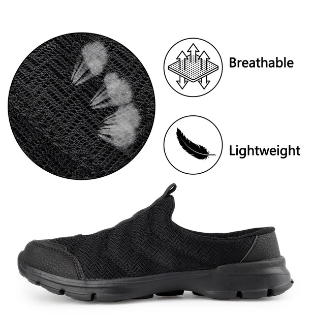 Slip-On Mules | Lightweight Breathable Walking Shoes | Open Back Sneakers &amp; House Slippers | Comfortable Closed-Toe Clogs | Indoor/Outdoor Casual Shose