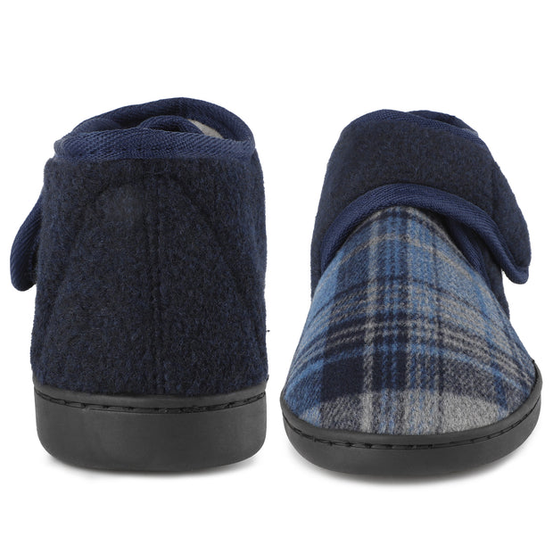 riemot Mens Slippers Diabetic Swollen Feet Edema Arthritis House Warm Slippers,Adjustable Wide Non-slip Comfortable Soft Indoor Outdoor Memory Foam Insoles Low Top Boots Shoes