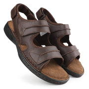 riemot Men's Sandals Leather Casual Open Toe Beach Sandal Summer Outdoor Walking Hiking Fisherman Sandals with Adjustable Strap