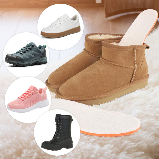 riemot Lamb's Wool Insoles,Fall and Winter Warm Shoe Inserts for Sneakers,Work Shoes,Hiking Shoes,Breathable and Comfortable Replaceable Sole Insoles