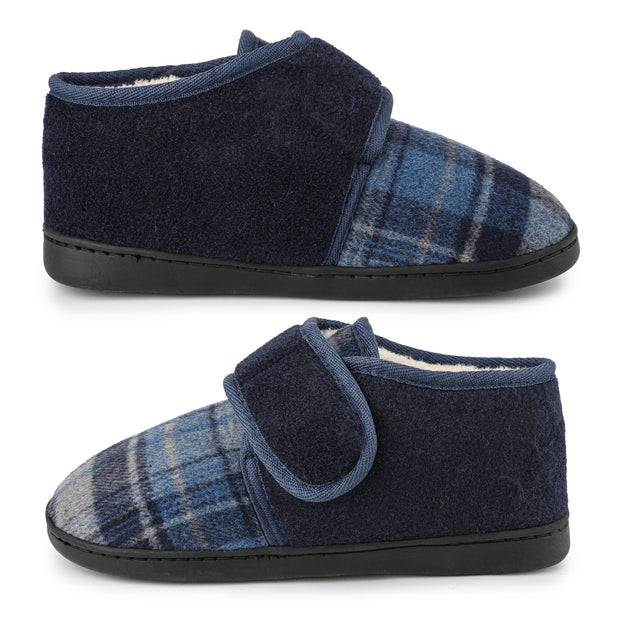 riemot Mens Slippers Diabetic Swollen Feet Edema Arthritis House Warm Winter Slippers,Adjustable Wide Non-slip Comfortable Soft Indoor Outdoor Memory Foam Insoles Low Top Fluff Boots Shoes