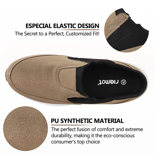 riemot Chelsea Ankle Boots for Women Genuine Suede Faux Fur Lining Winter Low Heel Mini Snow Boot Outdoor Non-Slip Thermal Shoes Cozy Slip On Elastic Booties Chestnut US 6-11