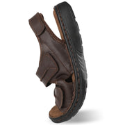 riemot Men's Sandals Leather Casual Open Toe Beach Sandal Summer Outdoor Walking Hiking Fisherman Sandals with Adjustable Strap