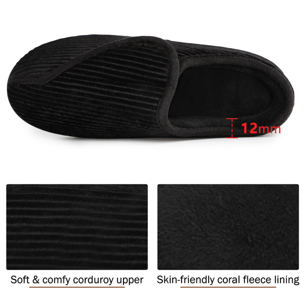 LARGERED Mens Slippers Arthritis Puffy Edema Feet House Bedroom Shoes,Winter Padded Warm Indoor Outdoor Adjustable Wide Boot Slippers