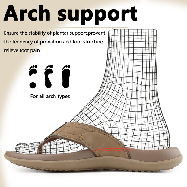 TIESTRA Men's Sport Flip Flops Beach Athletic Cushioned Summer Outdoor Comfort Thong Sandals