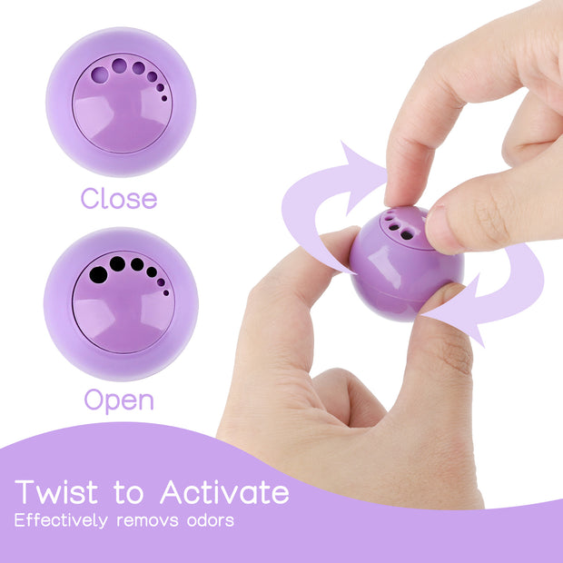 Shoe Deodorizer Balls (6 Pack) – Odor Eaters for Sneaker | Long-Lasting Odor Eliminator Air Freshener for Closet, Locker, Gym Bag, Drawer & Small Spaces