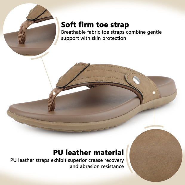 TIESTRA Men's Sport Flip Flops Beach Athletic Cushioned Summer Outdoor Comfort Thong Sandals