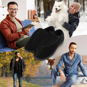 LARGERED Mens Slippers Arthritis Puffy Edema Feet House Bedroom Shoes,Winter Padded Warm Indoor Outdoor Adjustable Wide Boot Slippers