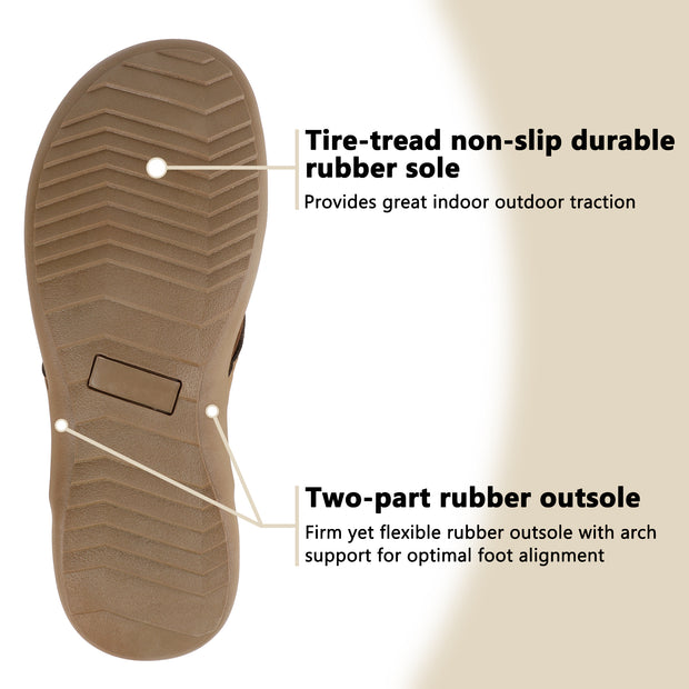 TIESTRA Men's Sport Flip Flops Beach Athletic Cushioned Summer Outdoor Comfort Thong Sandals