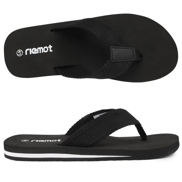 riemot Men's Flip Flops Arch Support Thong Sandals Cushioned Summer Slippers for Beach Swimming Pool Travel Comfortable Shower Shoes Size 8-14