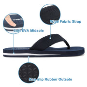 riemot Men's Flip Flops Arch Support Thong Sandals Cushioned Summer Slippers for Beach Swimming Pool Travel Comfortable Shower Shoes Size 8-14