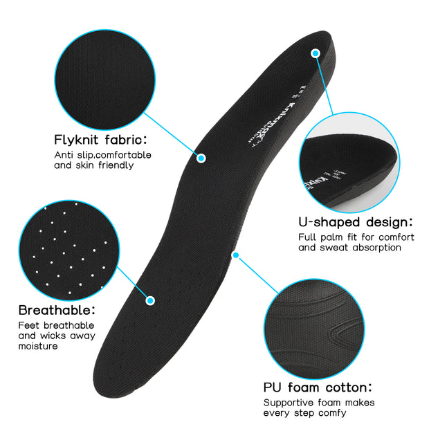 Knixmax Orthotic Insoles for Crocs Clog, Comfort Replacement Innersoles for Men Women, Wide Fit Shoe Inserts for Birkenstock Mules Garden Shoes Sneakers Flats Nurse Clogs Liners with Arch Support