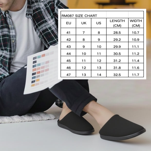 riemot Mens Furry House Slippers Memory Foam Bedroom Shoes Cushioned Lightweight Home Shoe with Thicken Sole Indoor Outdoor Travel Slipper