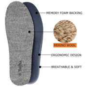 Thick Merino Wool Insoles for Women Fur Fleece Shoes Inserts Memory Foam Cushion Comfort Warm Sheepskin Insoles