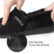 riemot Mens Womens Moccasin Slippers Winter Soft Memory Foam House Shoes Warm Slip on Microsuede Slippers Indoor Outdoor