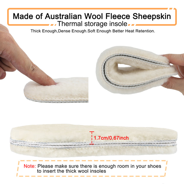 riemot Women's Genuine Sheepskin Insoles Premium Warm Thick Wool Fur Fleece Shoe Inserts Cozy & Fluffy Breathable Replacement Insole
