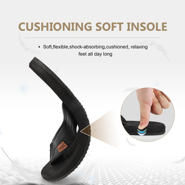 riemot Men's Flip Flops Lightweight Soft Comfortable Quick-Dry Thong Sandals with Arch Support Indoor and Outdoor Non-Slip Slip on Slippers for Beach