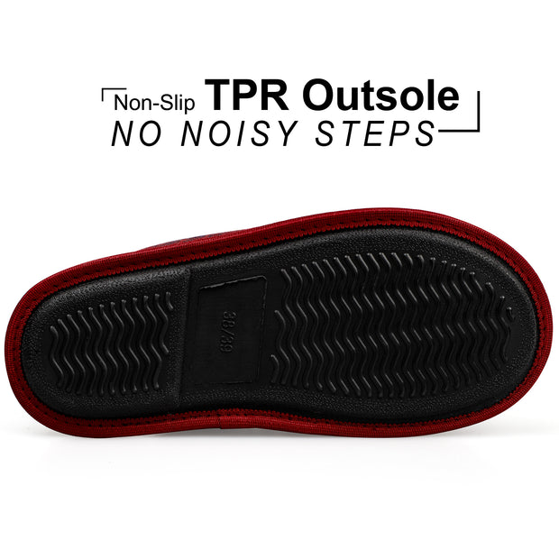 riemot Womens Mens Memory Foam Slippers, Warm Fluffy House Shoes & Cushioned Home Shoe Without Fur, Comfortable Anti Slip Indoor Bedroom Travel Slipper