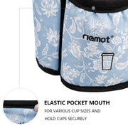 riemot Luggage Travel Cup Holder Perfect Gifts for Frequent Travelers(Blue Floral)