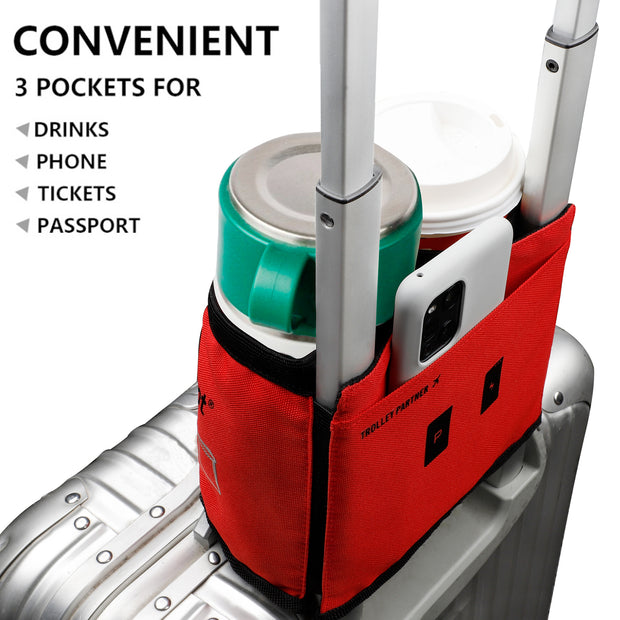 riemot Luggage Travel Cup Holder Free Hand Drink Carrier - Hold Two Coffee Mugs No Spill - Fits Roll on Suitcase Handles