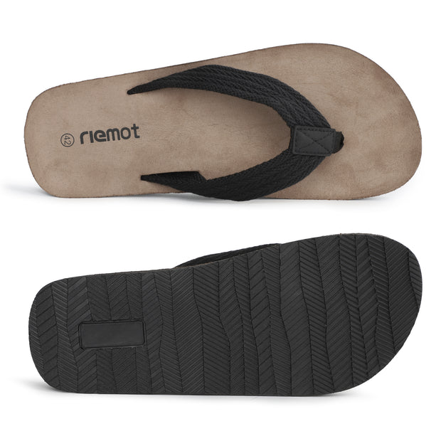 riemot Mens Flip-Flops Classical Thongs Sandals Comfort 3 Point Flip Flop Lightweight Slippers For Beach