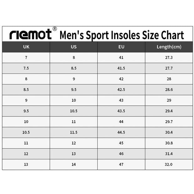 Riemot Women Men's PU Foam Shoe Insoles Comfort Sport Inserts Replacement Arch Support Cushioning Innersoles Fit in Shoes Boots