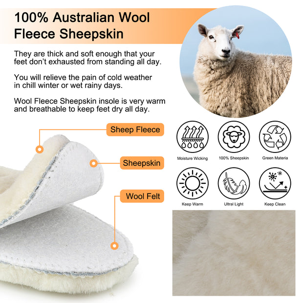 riemot Women's Genuine Sheepskin Insoles Premium Warm Thick Wool Fur Fleece Shoe Inserts Cozy & Fluffy Breathable Replacement Insole