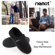 riemot Mens Womens Moccasin Slippers Winter Soft Memory Foam House Shoes Warm Slip on Microsuede Slippers Indoor Outdoor