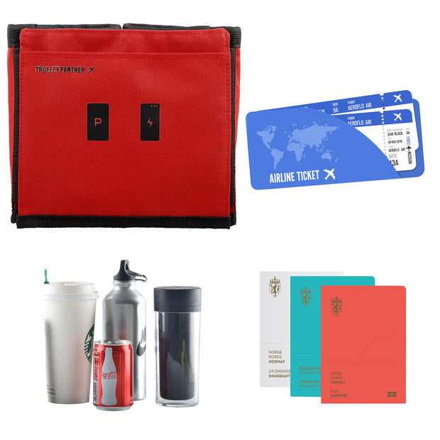 riemot Luggage Travel Cup Holder Free Hand Drink Carrier - Hold Two Coffee Mugs No Spill - Fits Roll on Suitcase Handles