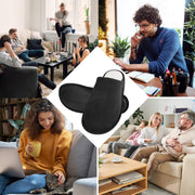 riemot Mens Memory Foam Slippers, Warm Fluffy House Shoes & Cushioned Home Shoe Without Fur, Comfortable Anti Slip Indoor Bedroom Travel Slipper