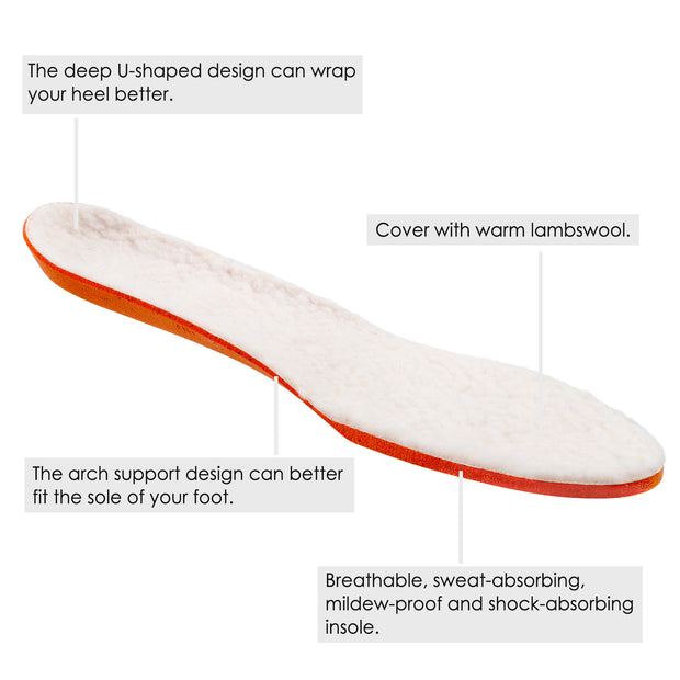 Warm Wool Insoles for Women Cushion Thermal Winter Inserts for Boots Shoes Replacement Soft Lambswool Inner Sole Comfort Sheepskin Fleece Liners