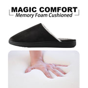 riemot Mens Furry House Slippers Memory Foam Bedroom Shoes Cushioned Lightweight Home Shoe with Thicken Sole Indoor Outdoor Travel Slipper