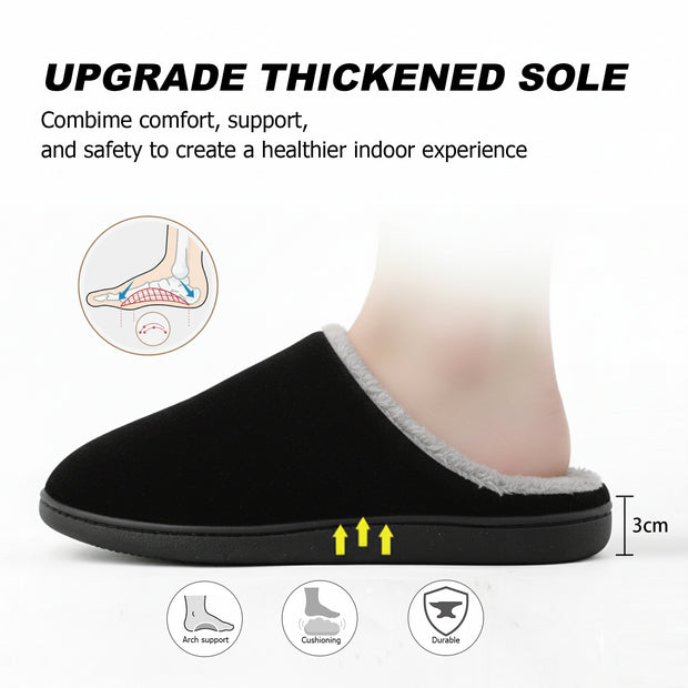 riemot Mens Furry House Slippers Memory Foam Bedroom Shoes Cushioned Lightweight Home Shoe with Thicken Sole Indoor Outdoor Travel Slipper