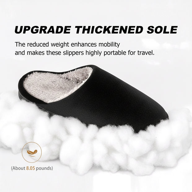 riemot Mens Furry House Slippers Memory Foam Bedroom Shoes Cushioned Lightweight Home Shoe with Thicken Sole Indoor Outdoor Travel Slipper