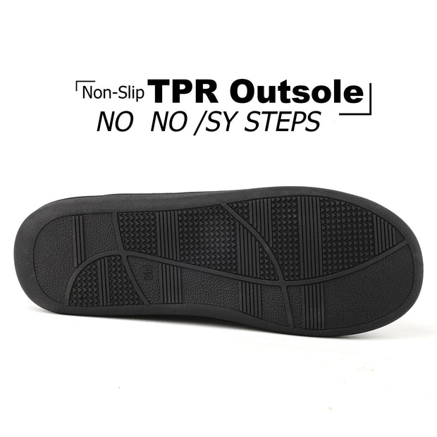 riemot Mens Furry House Slippers Memory Foam Bedroom Shoes Cushioned Lightweight Home Shoe with Thicken Sole Indoor Outdoor Travel Slipper