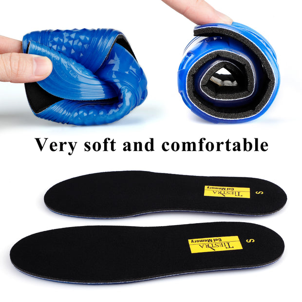 Cushion Gel Shoe Inserts for Men Providing Shock Absorption for Feet Relief, Comfort Memory Foam Sport Running Insoles,Arch Support Innersoles for Work Boot
