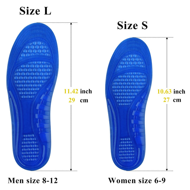 Cushion Gel Shoe Inserts for Men Providing Shock Absorption for Feet Relief, Comfort Memory Foam Sport Running Insoles,Arch Support Innersoles for Work Boot
