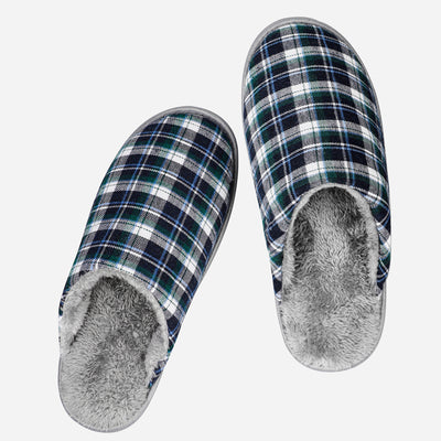 riemot Men's Furry Warm Slippers (Blue)