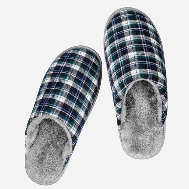 riemot Men's Furry Warm Slippers (Blue)