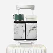 riemot Luggage Travel Cup Holder Perfect Gifts for Frequent Travelers(Leather Marble)