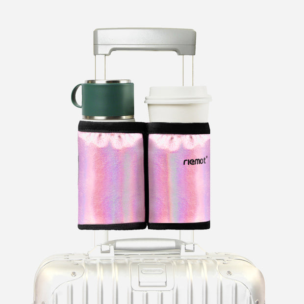 riemot Luggage Travel Cup Holder Perfect Gifts for Frequent Travelers(Glitter Pink)