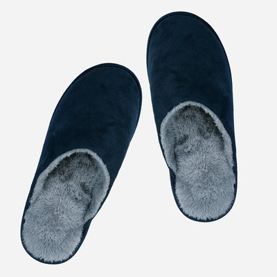 riemot Men's Furry Warm Slippers (Navy)